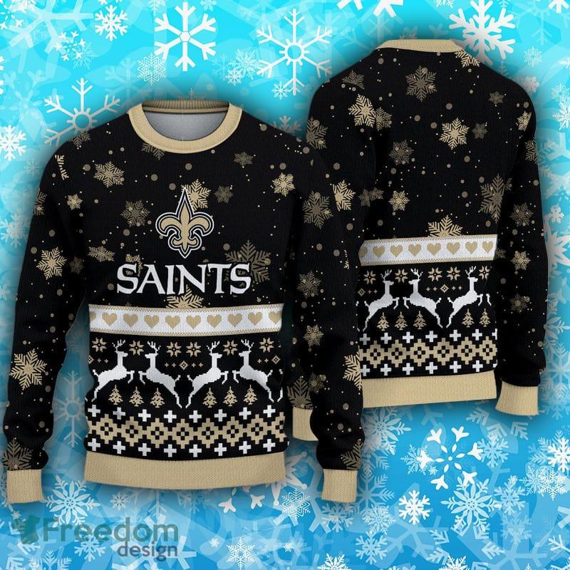 New Orleans Saints Christmas Snow Ugly Sweater For Men Women - Banantees