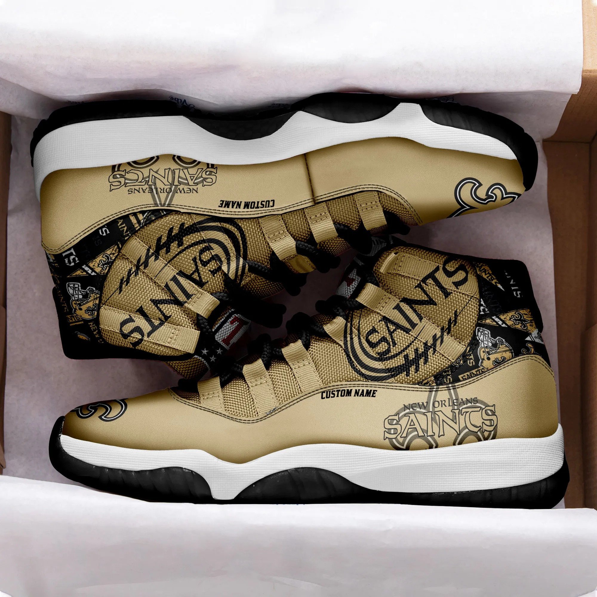 New Orleans Saints Air Jordan 13 Sneakers Nfl Custom Sport Shoes -  Freedomdesign