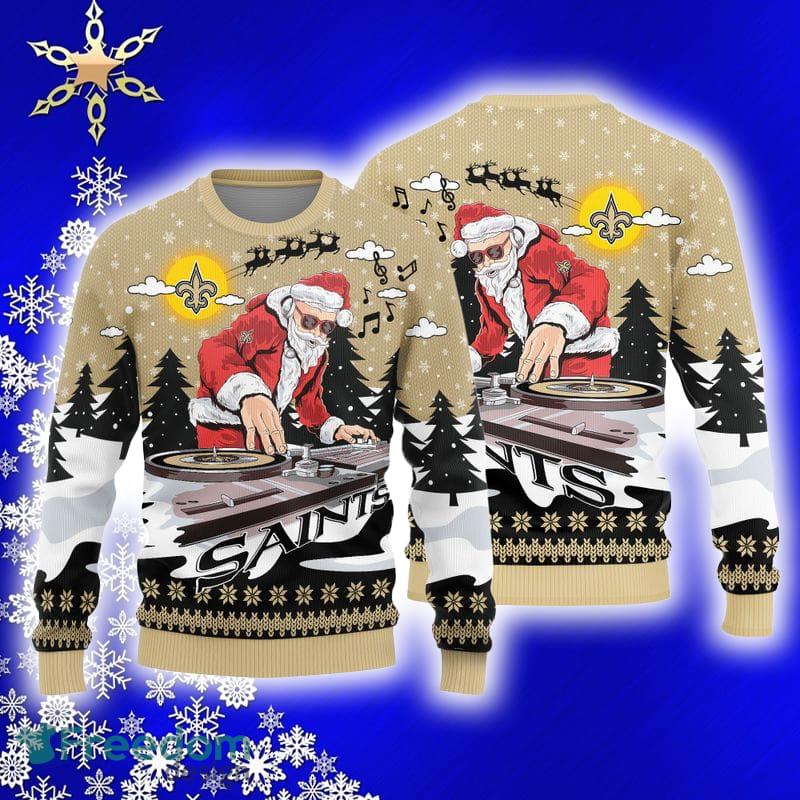 New Orleans Saints Teams Funny DJ Santa Knitted Sweater For Christmas -  Freedomdesign