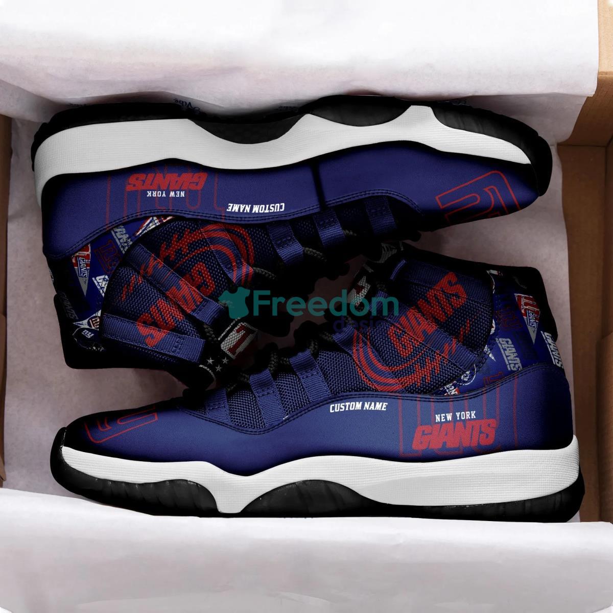 New York Giants Air Jordan 11 Custom Name Shoes Product Photo 2