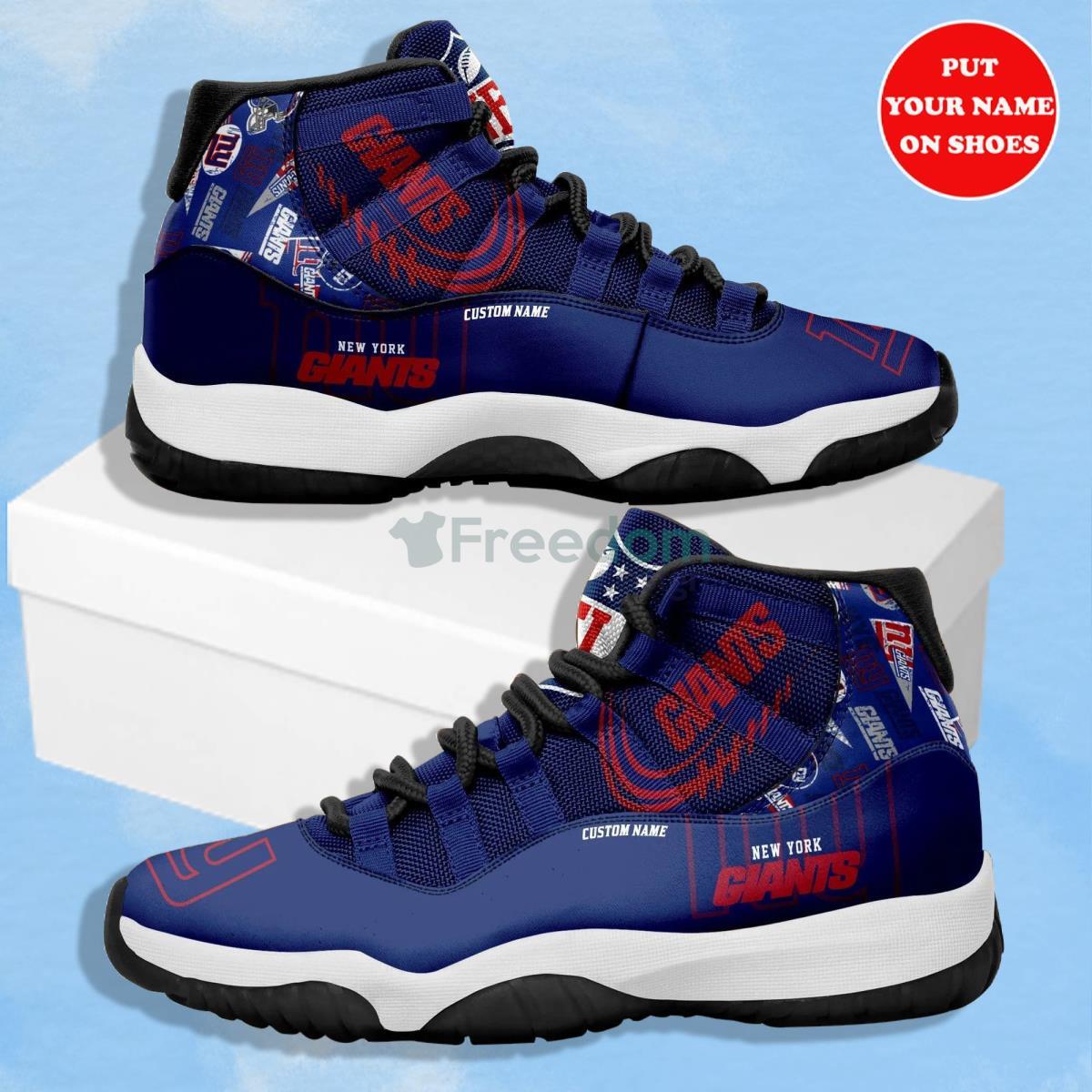 New York Giants Air Jordan 11 Custom Name Shoes Product Photo 1