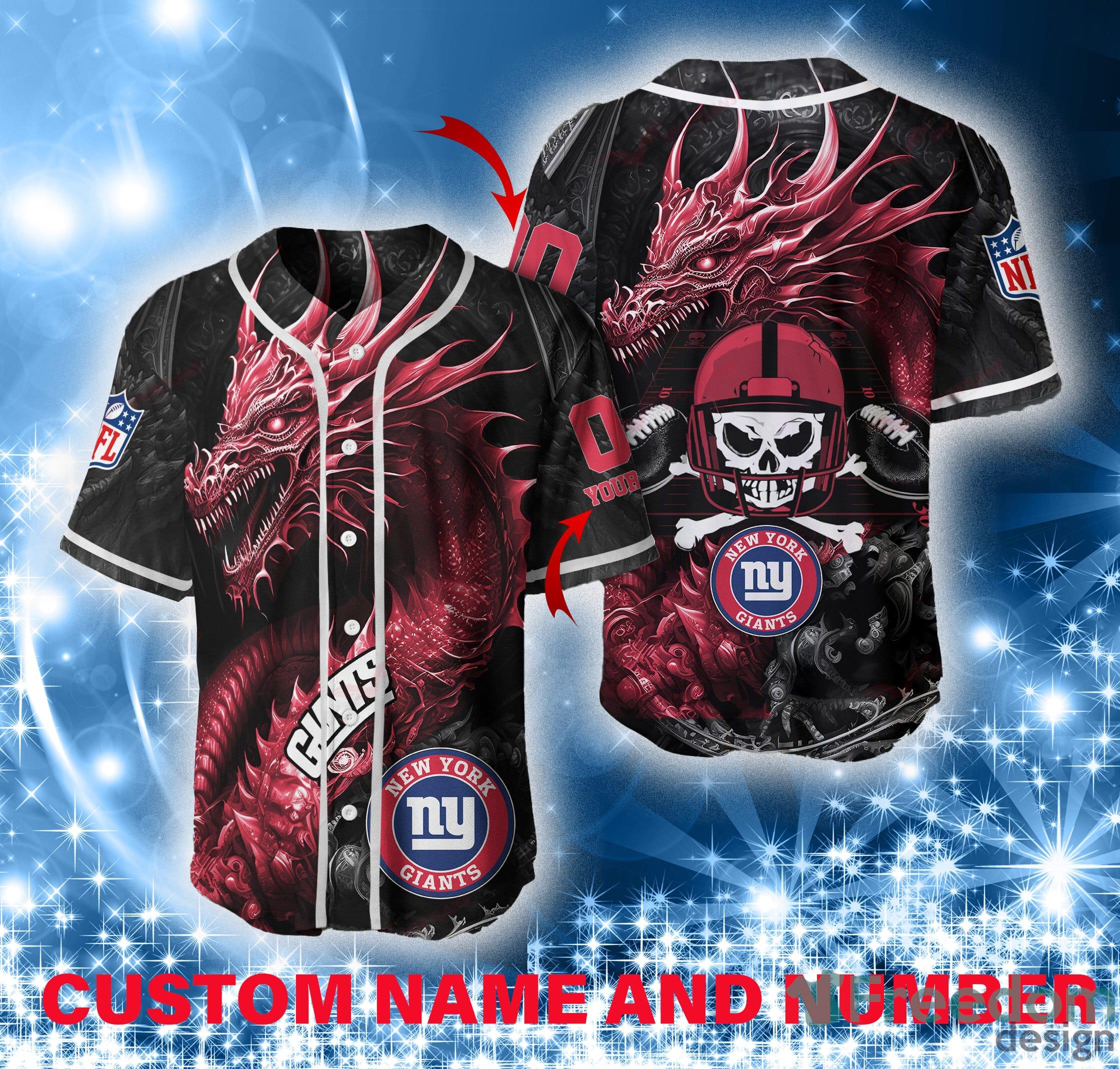 New York Giants Personalized Name And Number NFL Baseball Jersey Shirt