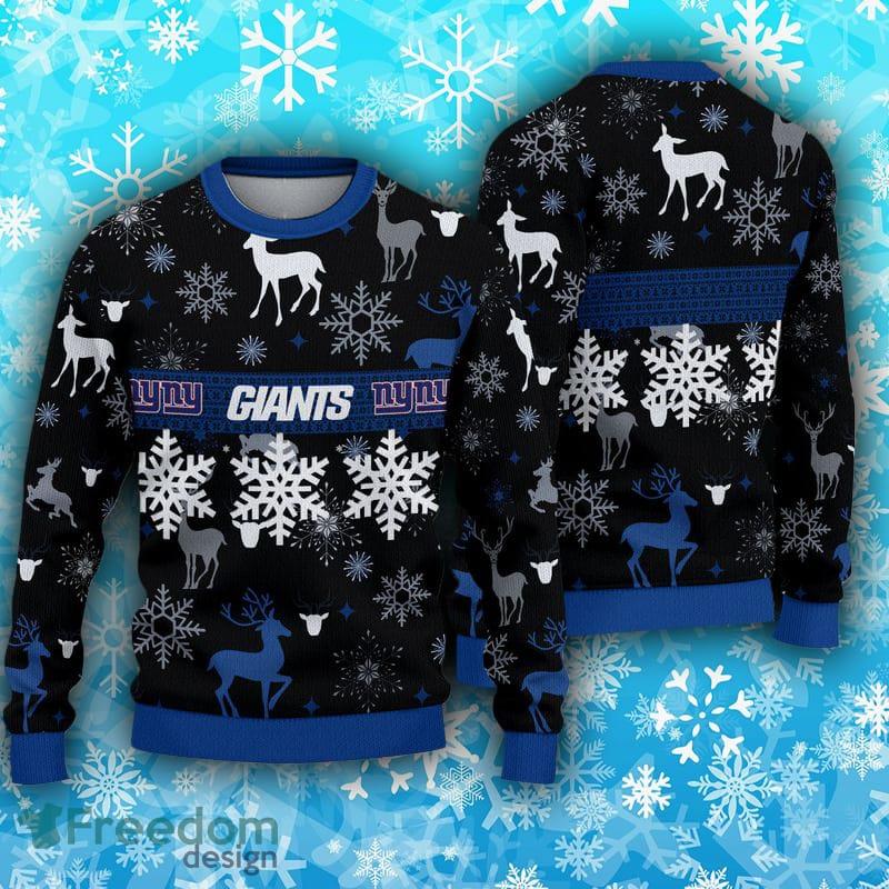 New York Giants Fans Pattern Freezing Ugly Christmas Sweater - Freedomdesign
