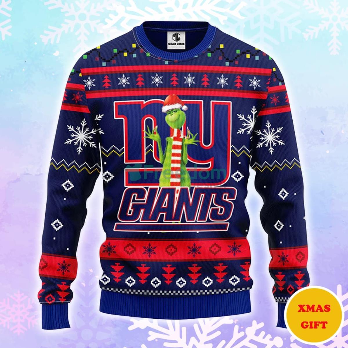 New York Giants Funny Grinch Christmas AOP Sweater Product Photo 1