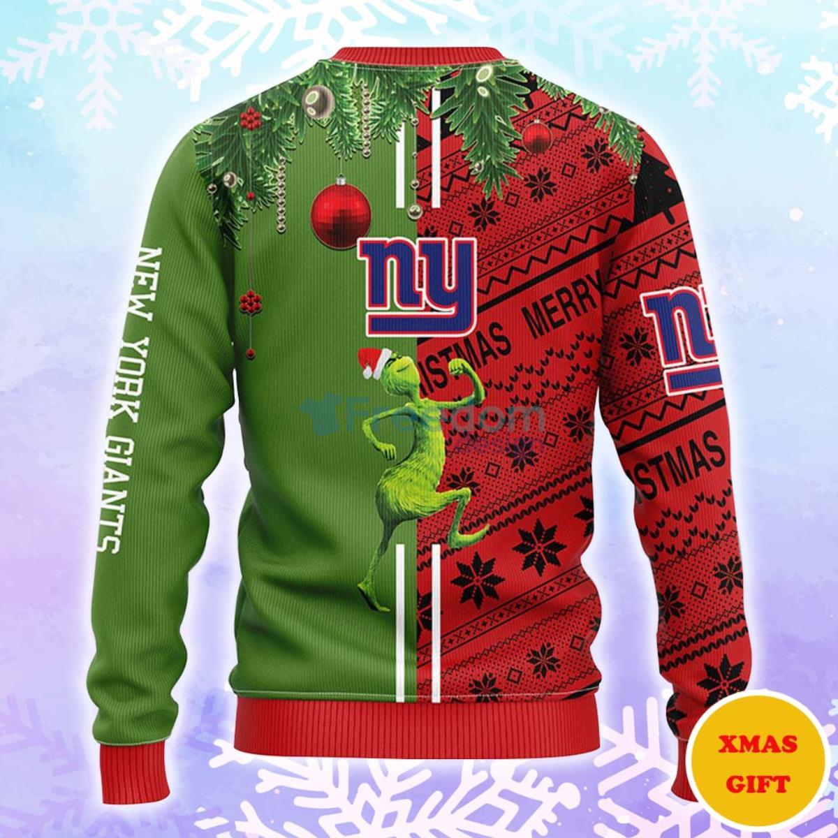 New York Giants Grinch & Scooby-Doo Christmas AOP Sweater Product Photo 2