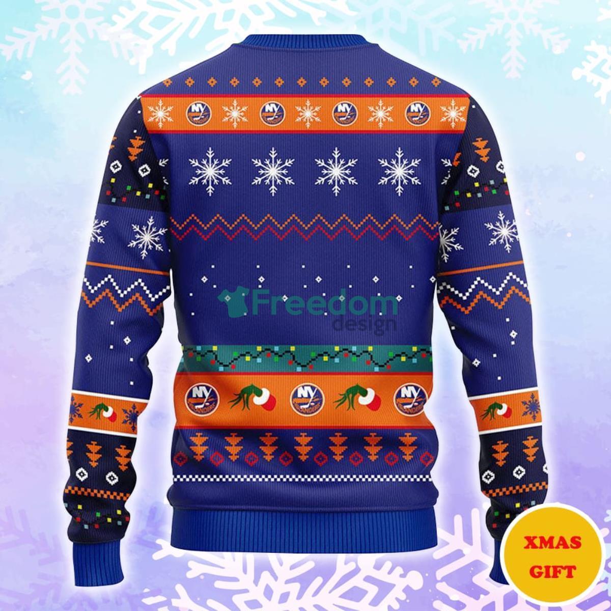 New York Islanders 12 Grinch Xmas Day Christmas AOP Sweater Product Photo 2