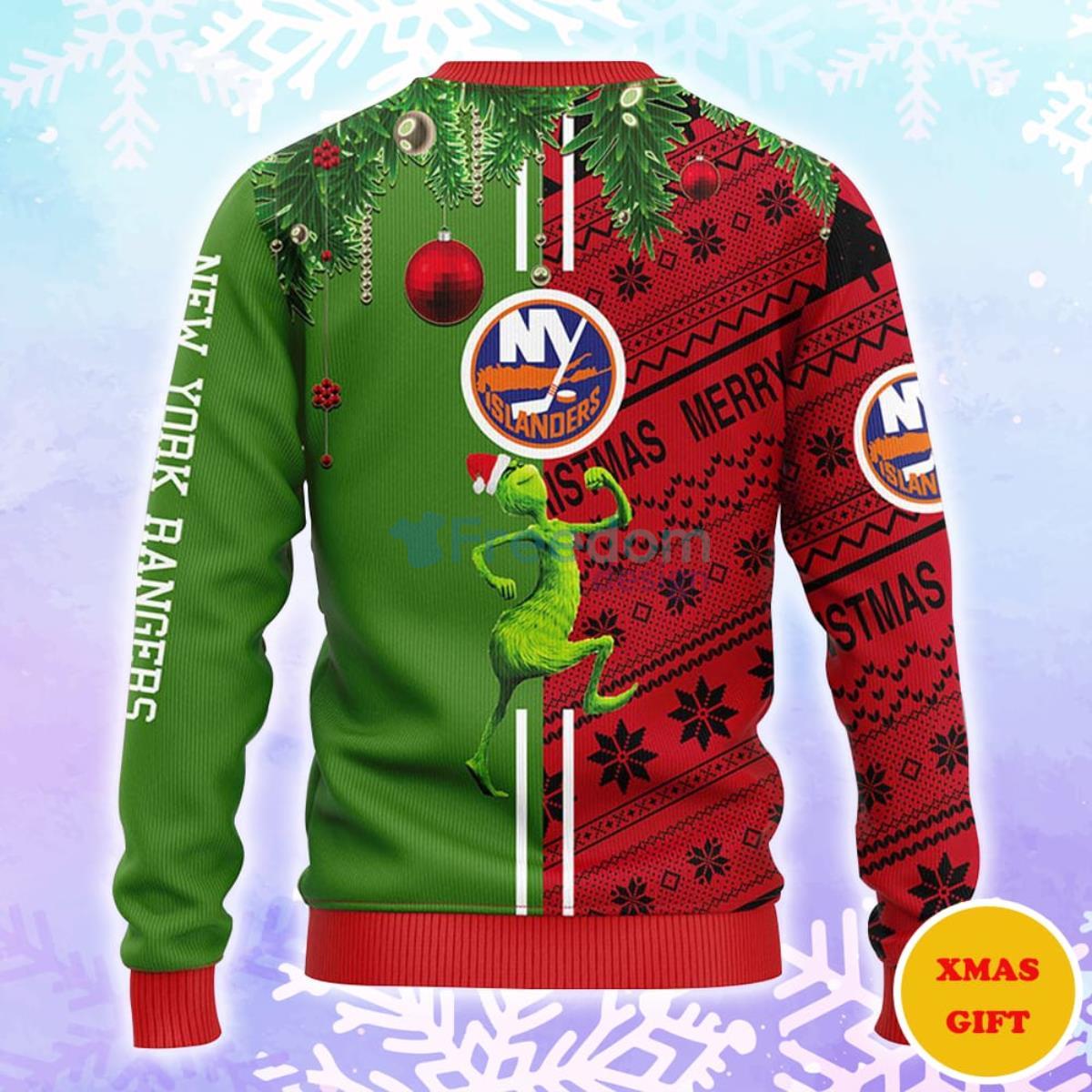 New York Islanders Grinch & Scooby-doo Christmas AOP Sweater Product Photo 2