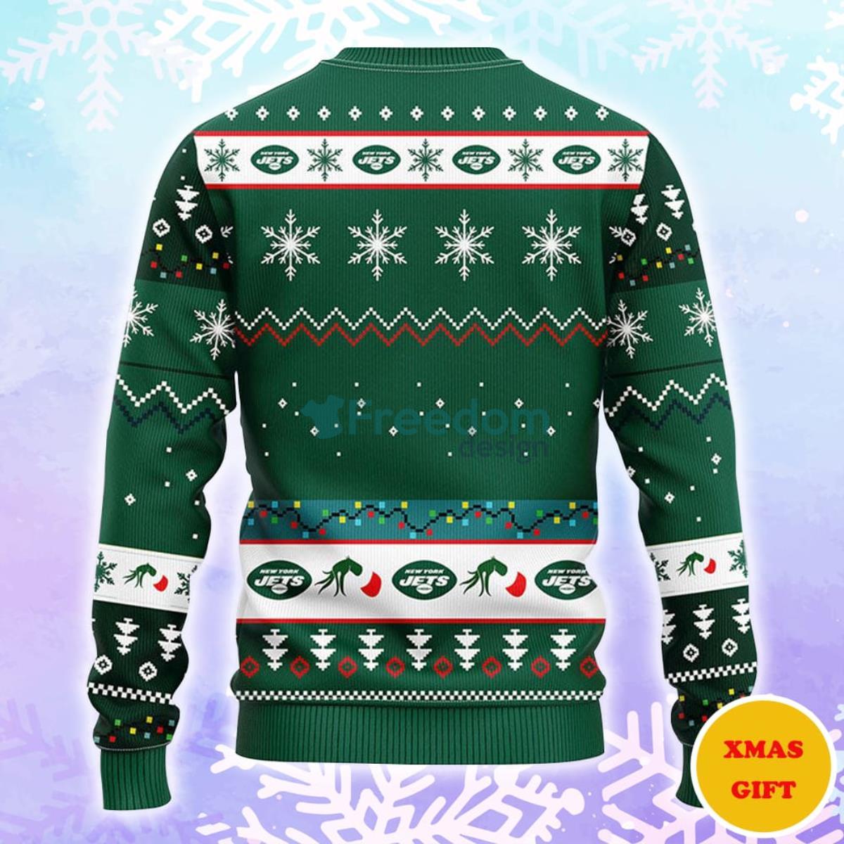 New York Jets Grinch Christmas AOP Sweater Product Photo 2