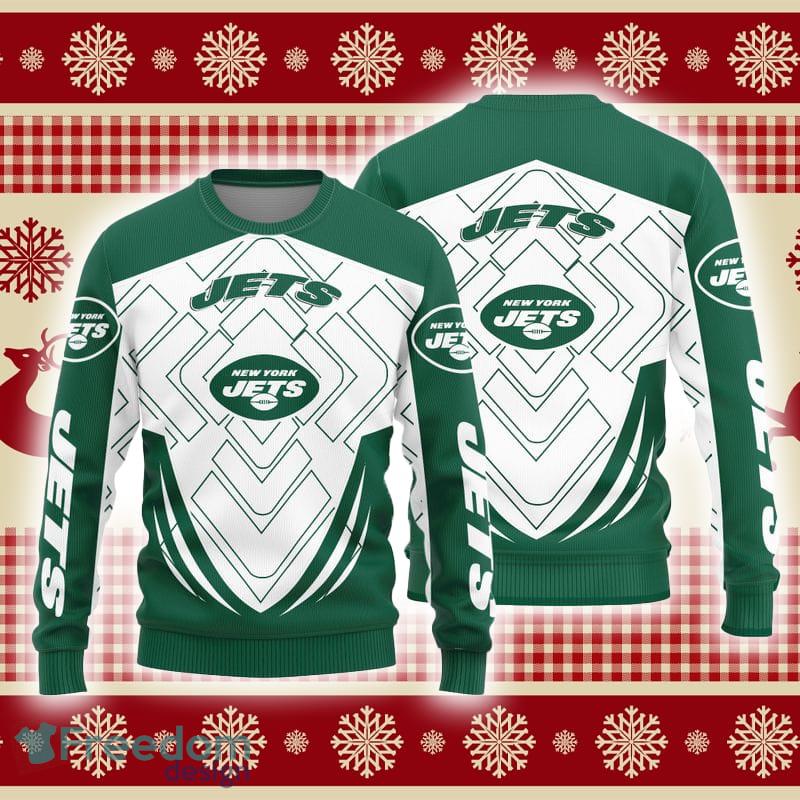 New York Jets Christmas Snow Heart Pattern Ugly Christmas Sweater -  Freedomdesign