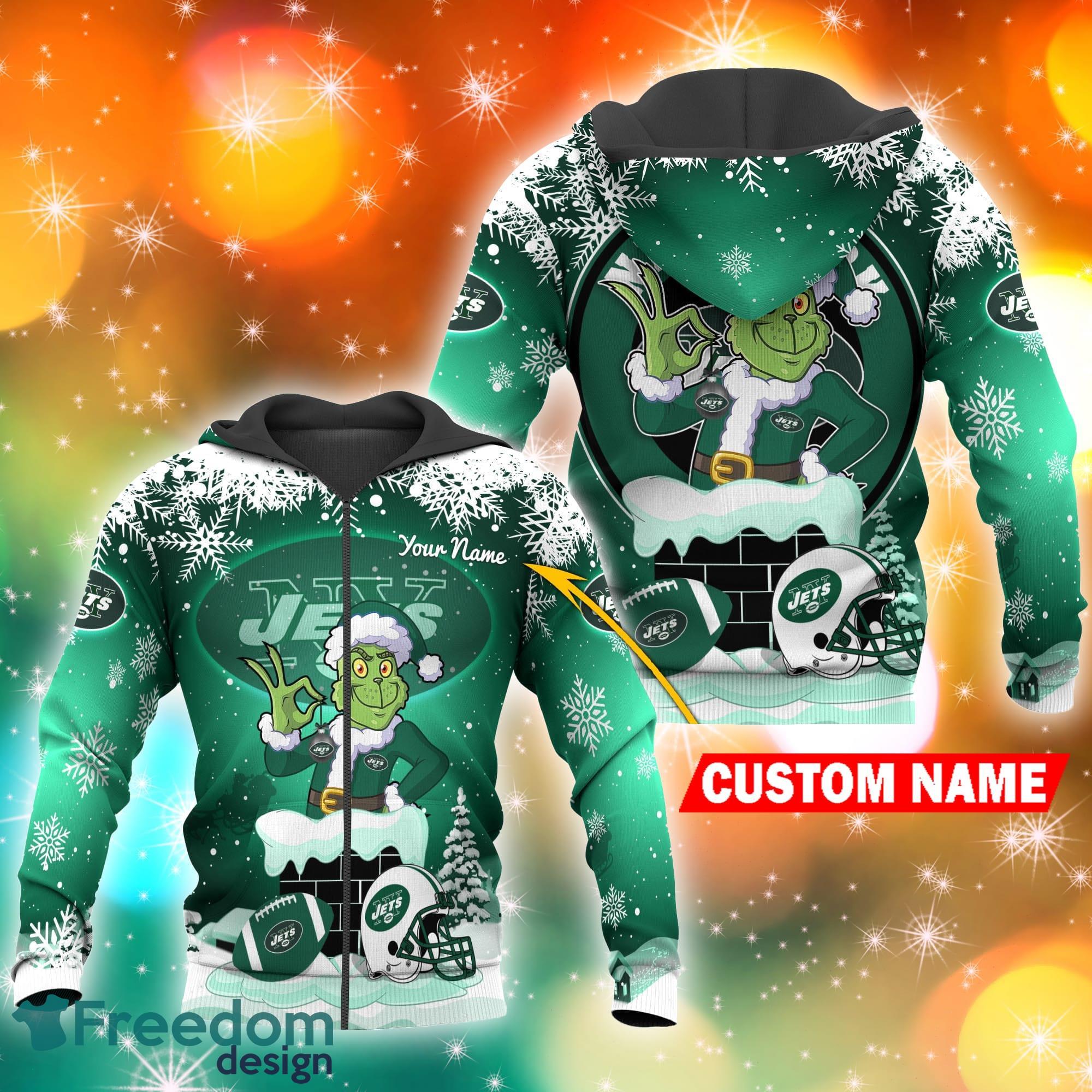 I Love New York Jets NFL Grinch 3D Hoodie And Long Pants Set Gift Christmas  Personalized - Banantees