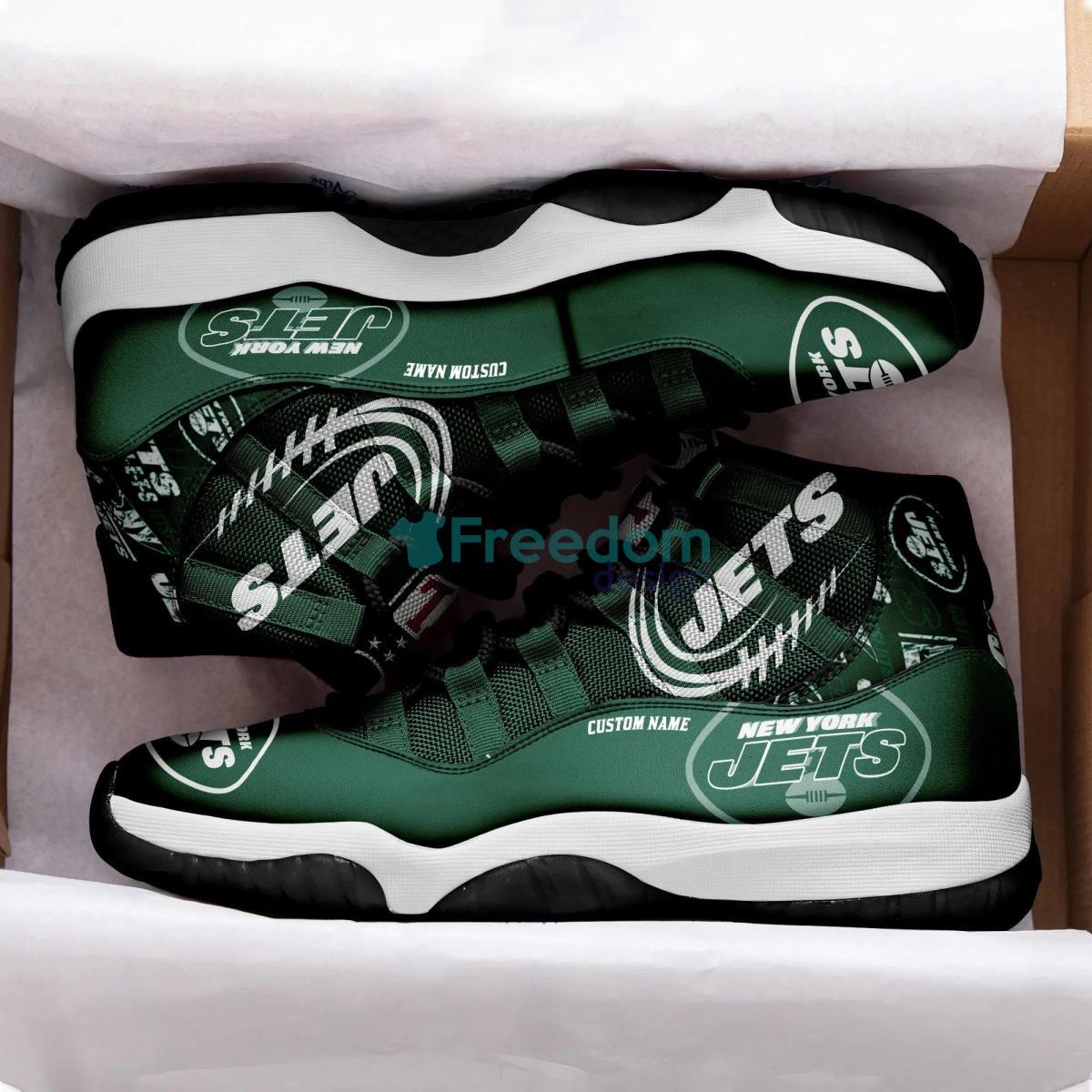 New York Jets NFL Logo Air Jordan 11 Custom Name Shoes Product Photo 2