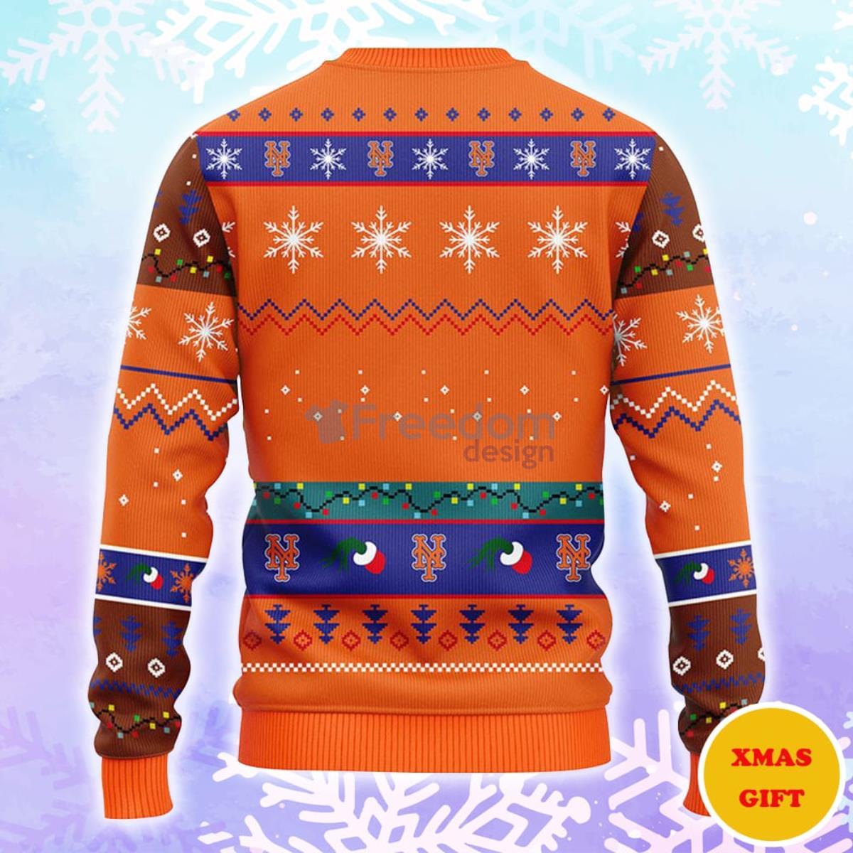 New York Mets 12 Grinch Xmas Day Christmas AOP Sweater Product Photo 2