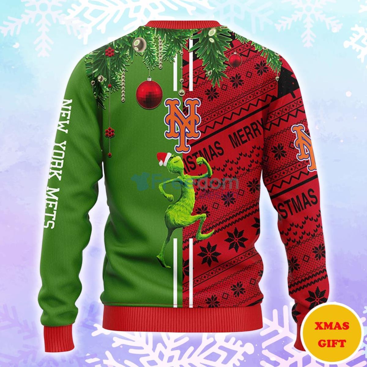 New York Mets Grinch & Scooby-doo Christmas AOP Sweater Product Photo 2