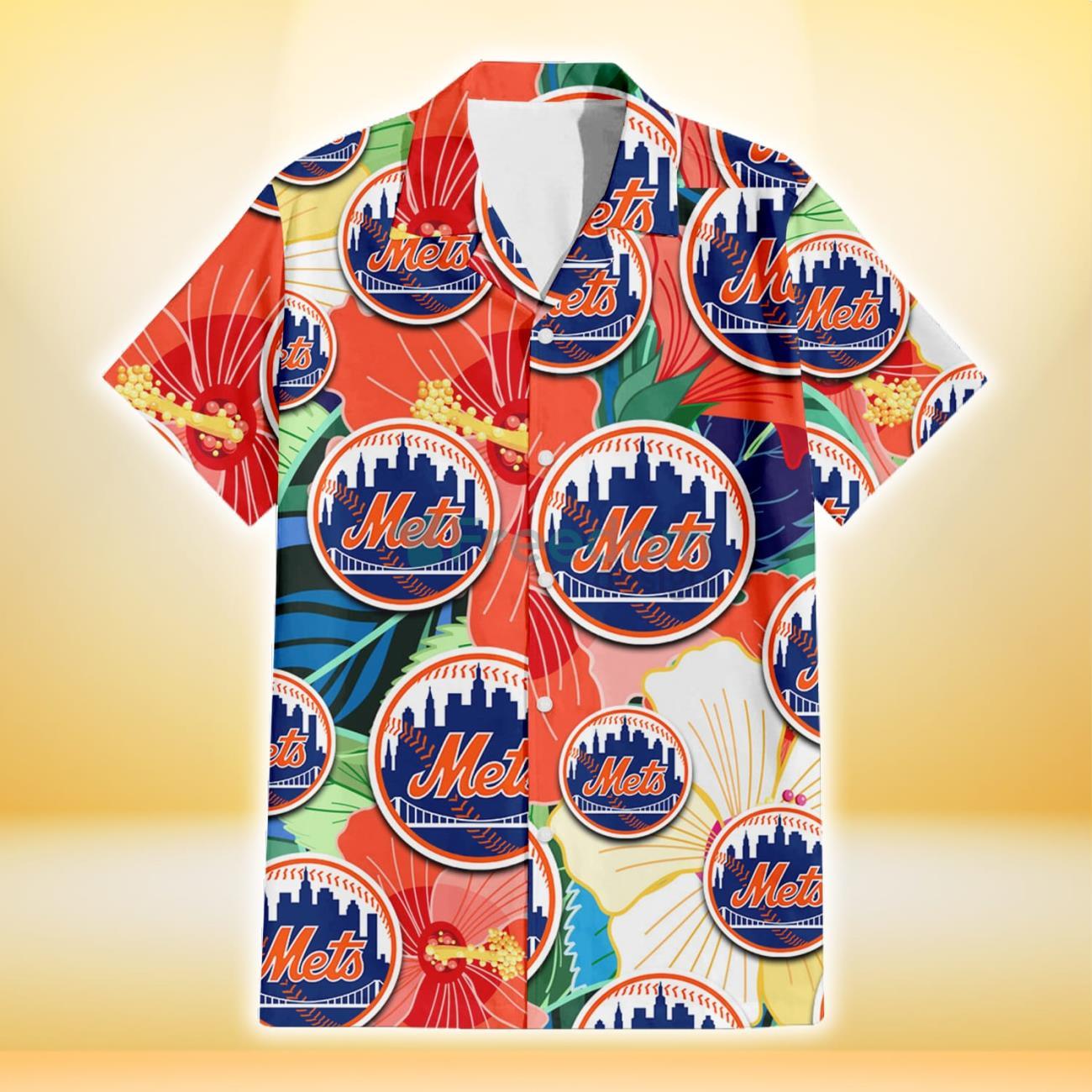 Mets Hawaiian Shirt Orange Hibiscus Tropical Leaves New York Mets Gift -  Personalized Gifts: Family, Sports, Occasions, Trending