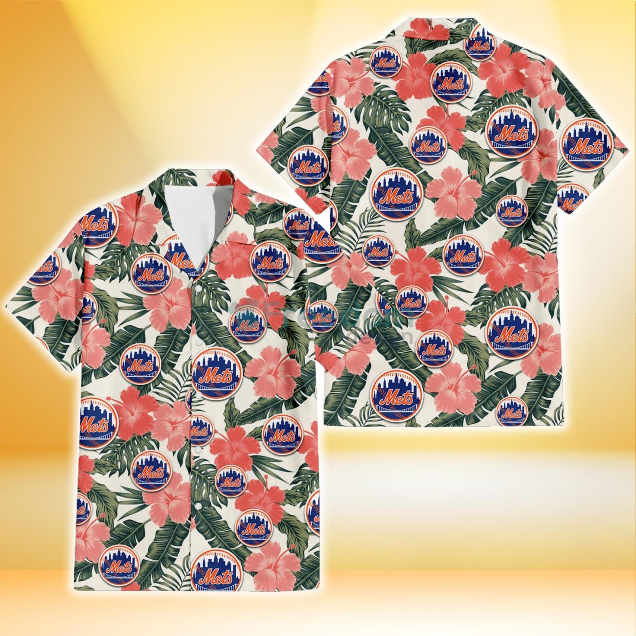 New York Mets MLB American Flower Hawaiian Shirt - Growkoc