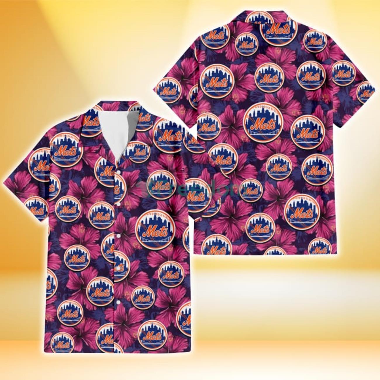 New York Mets Orange Hawaiian Shirt - Freedomdesign