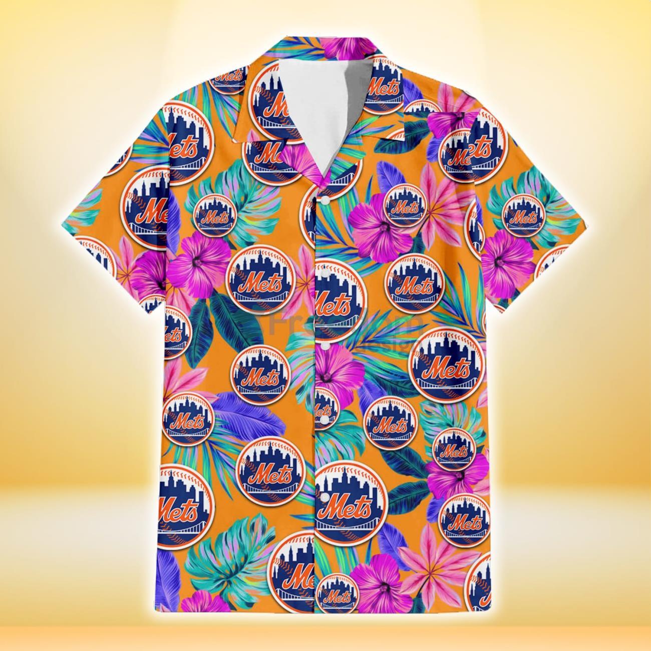 New York Mets Orange Hawaiian Shirt - Freedomdesign