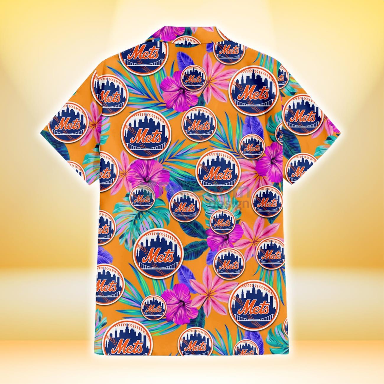 New York Mets Orange Hawaiian Shirt - Freedomdesign