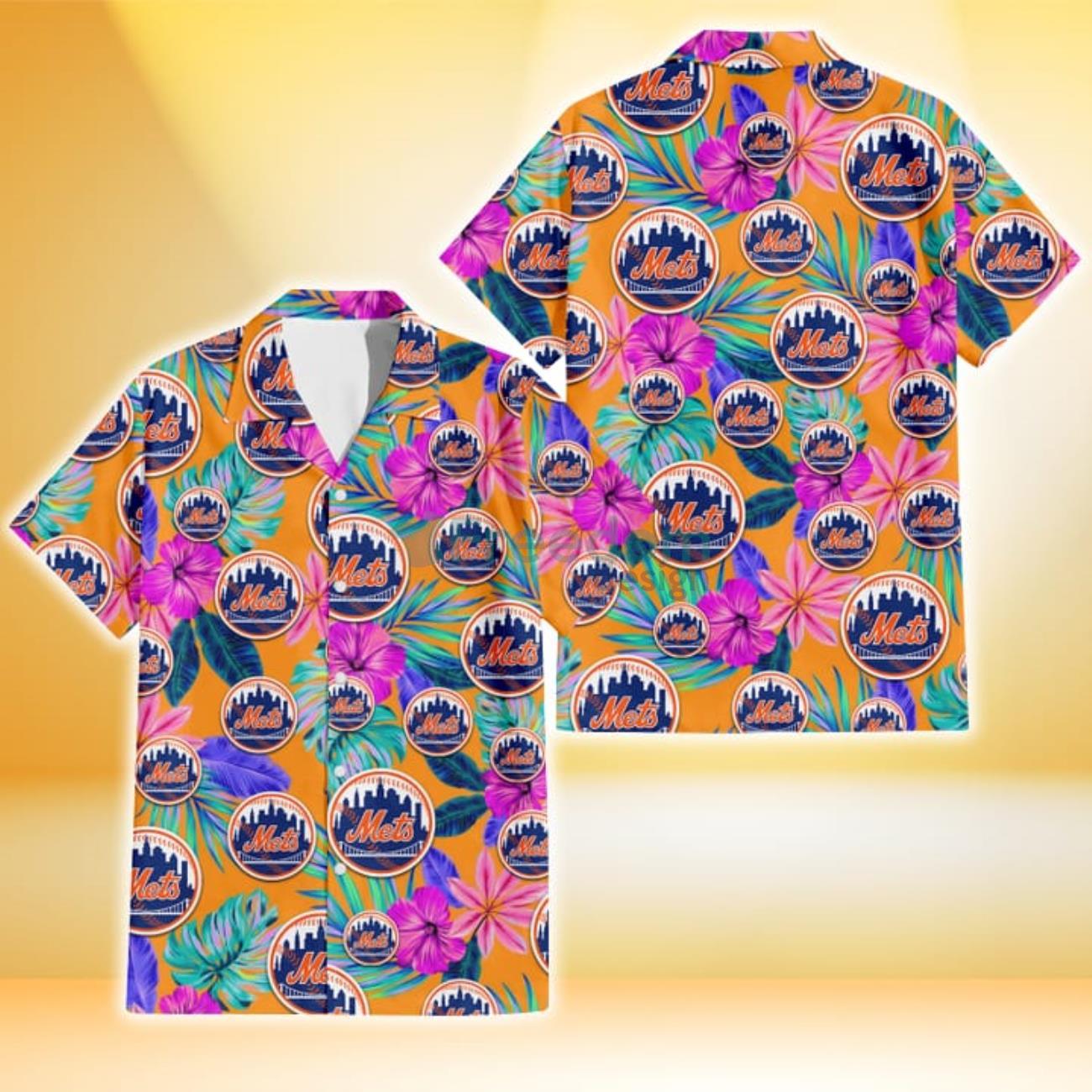 New York Mets Orange Hawaiian Shirt - Freedomdesign