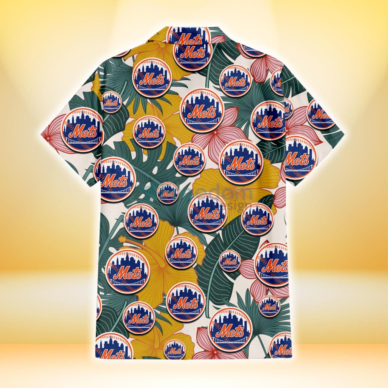 New York Mets MLB Flower Sky Coconut Hawaiian Shirt - YesItCustom
