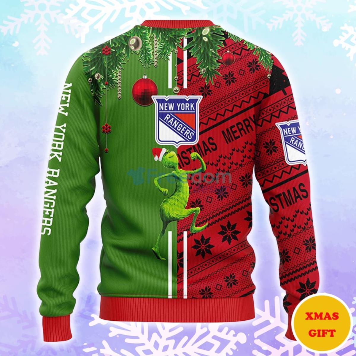 New York Rangers Grinch & Scooby-doo Christmas AOP Sweater Product Photo 2