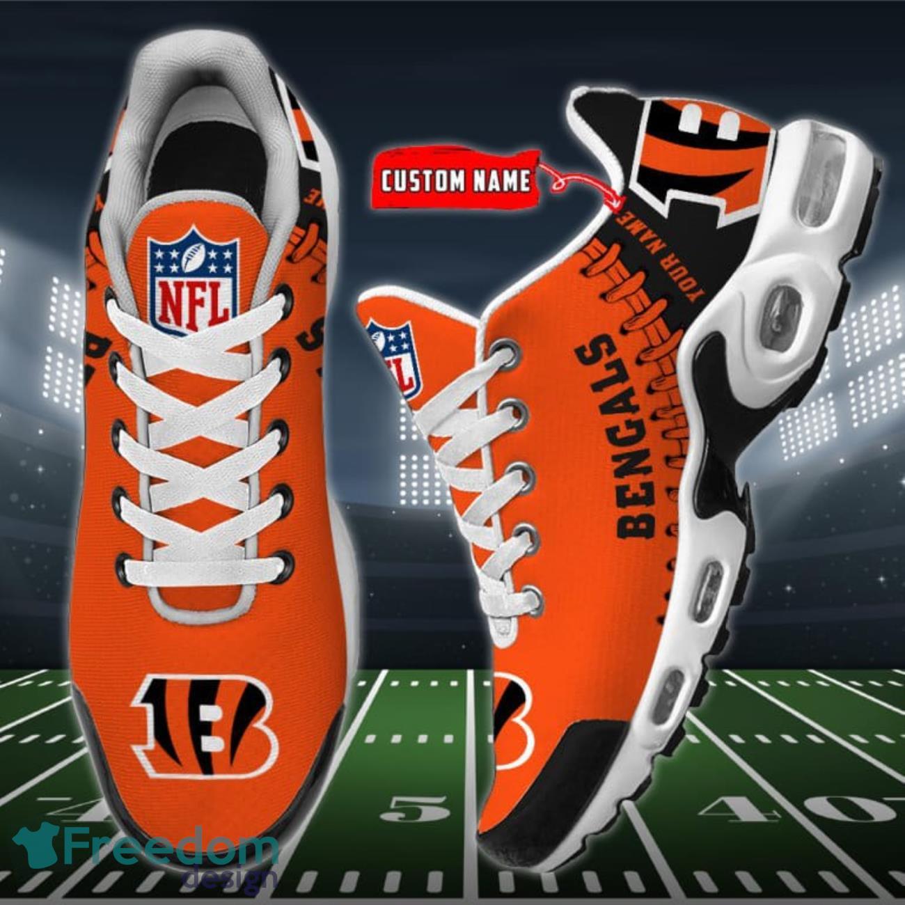 NFL Cincinnati Bengals Air Cushion Sports Shoes Custom Name Product Photo 2