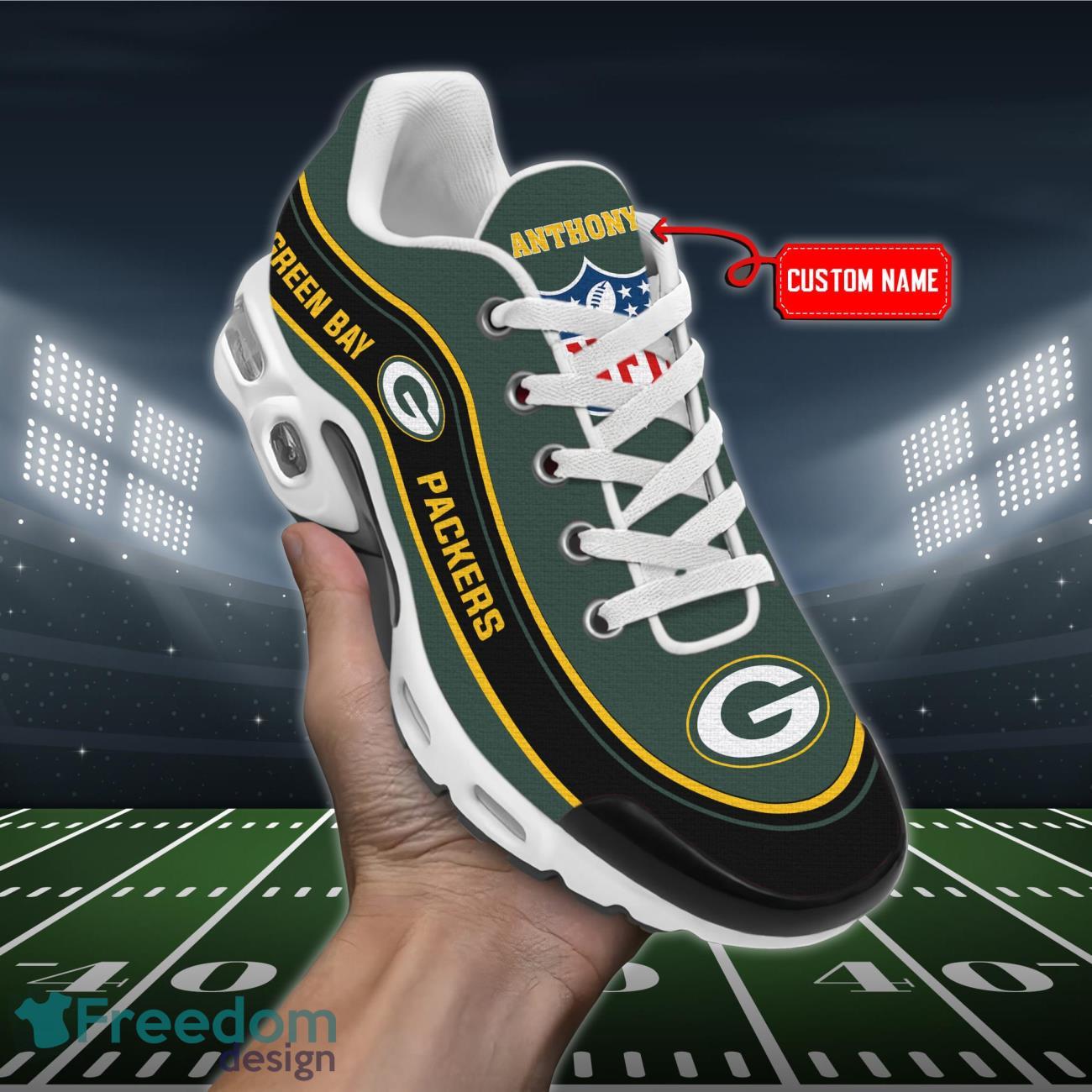 NFL Green Bay Packers Air Cushion Sports Shoes Custom Name Product Photo 1