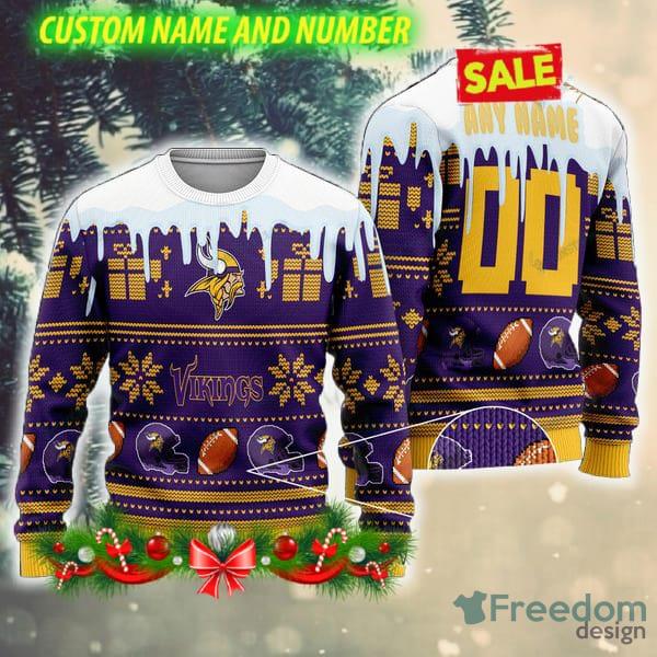 3D Print Minnesota Vikings Sweater NFL Football Fans Ugly