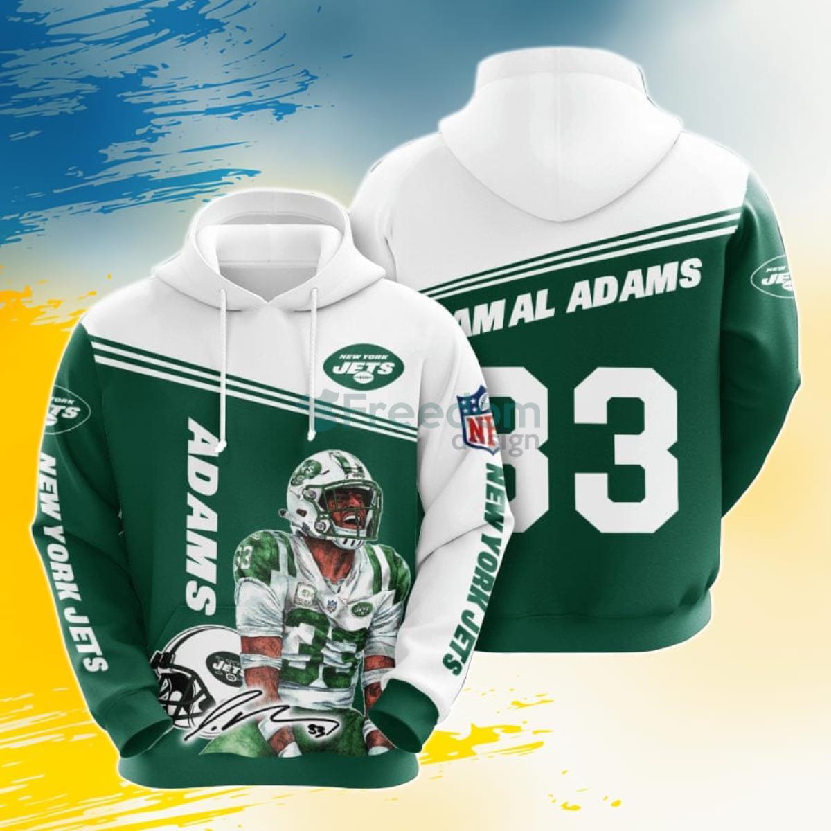 NFL New York Jets Jamal Adams Green White 3D Pullover Hoodie For Fans Product Photo 1