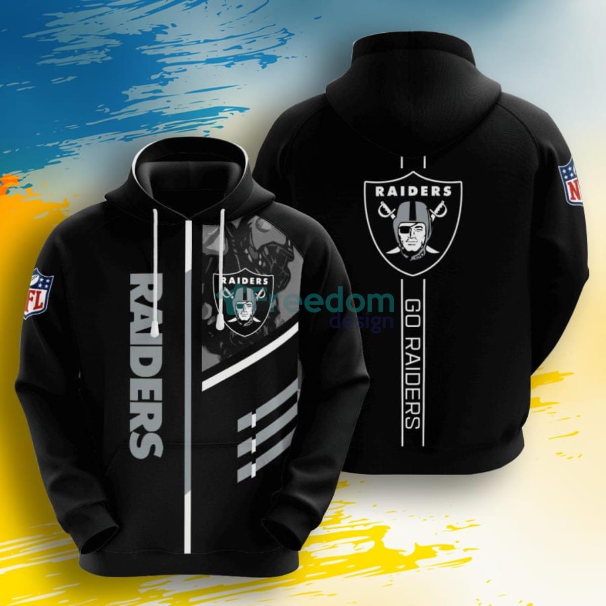 NFL Oakland Raiders Go Raiders 3D Pullover Hoodie For Fans Product Photo 1