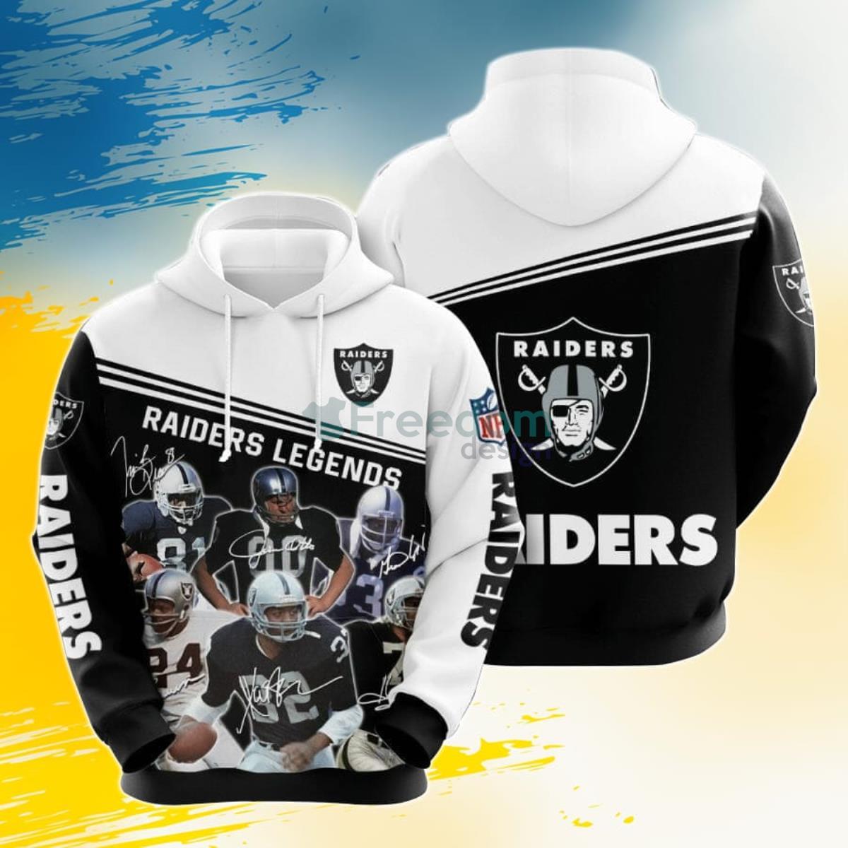 NFL Oakland Raiders Legends 3D Pullover Hoodie For Fans Product Photo 1