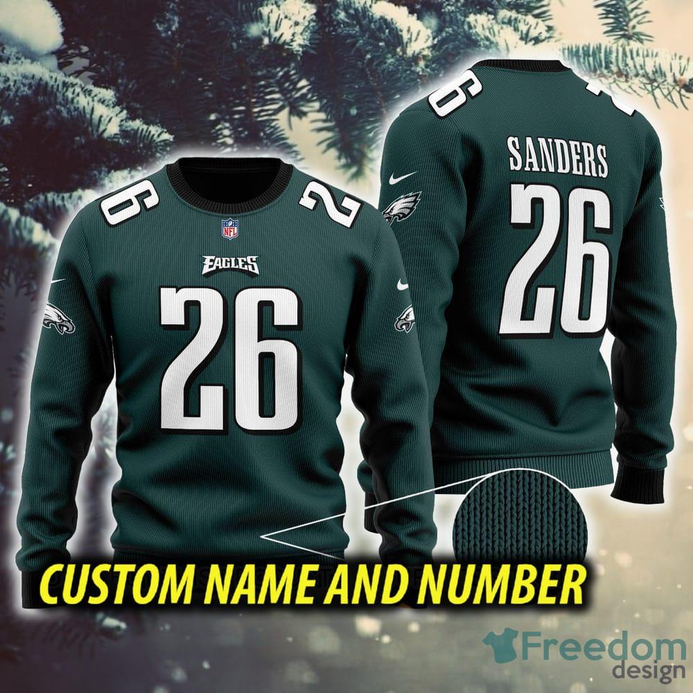 NFL Philadelphia Eagles Jumper AOP Custom Number And Name Ugly Christmas  Sweater Black Gift For Fans - Freedomdesign