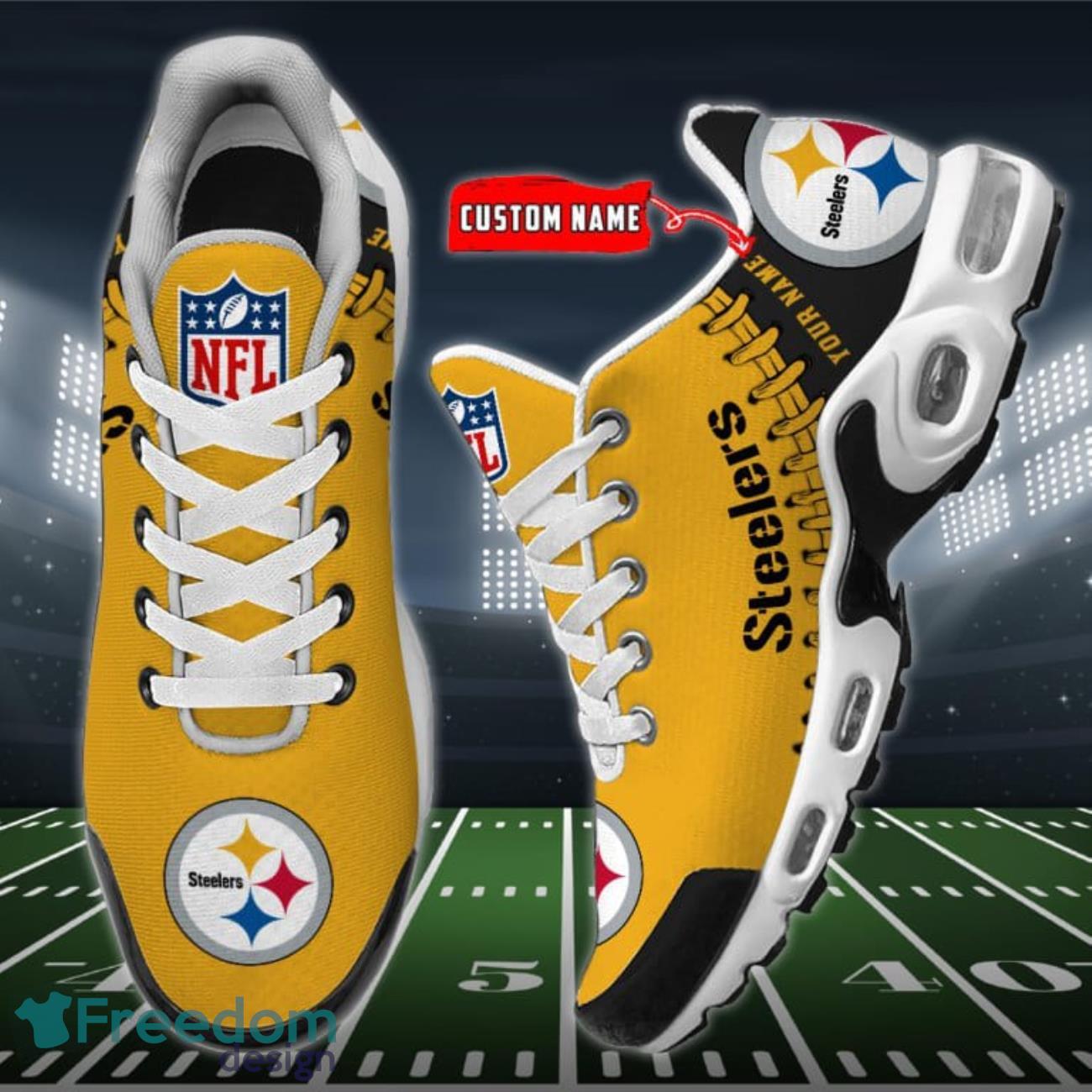 NFL Pittsburgh Steelers Air Cushion Sports Shoes Custom Name Product Photo 2