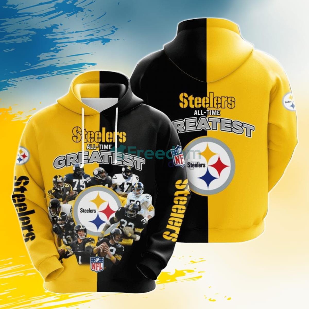 NFL Pittsburgh Steelers All Time Greatest 3D Pullover Hoodie For Fans Product Photo 1