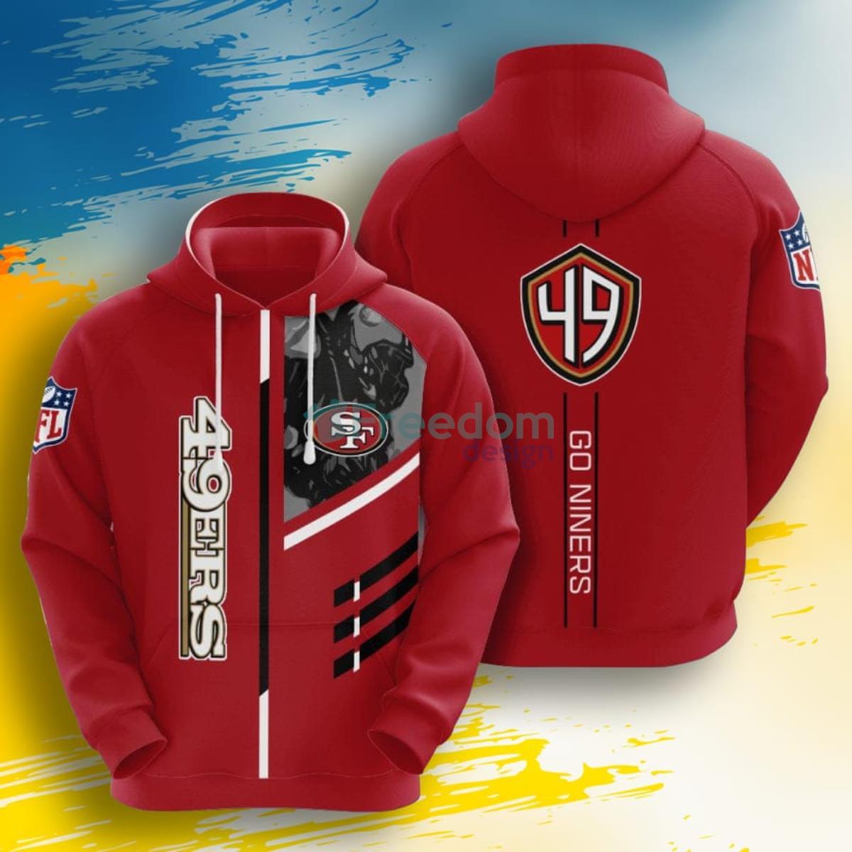 NFL San Francisco 49ers Go Niners 3D Pullover Hoodie For Fans Product Photo 1