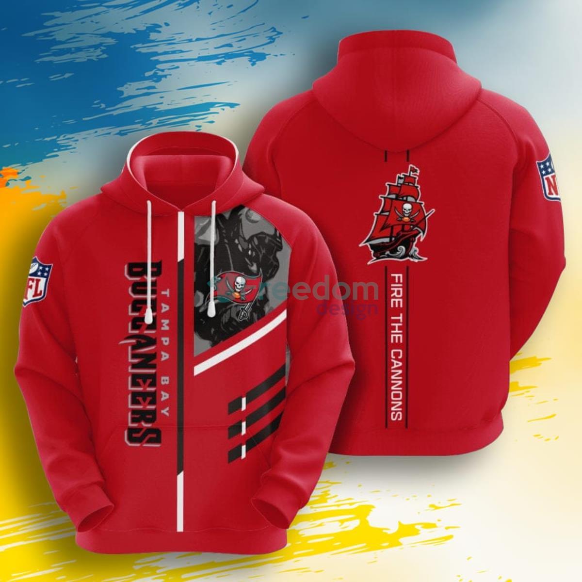 NFL Tampa Bay Buccaneers Fire The Cannons 3D Pullover Hoodie For Fans Product Photo 1