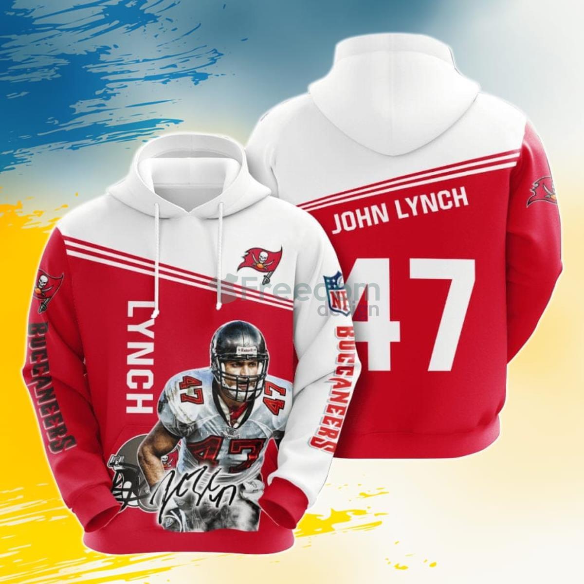 NFL Tampa Bay Buccaneers John Lynch Bay Red White 3D Pullover Hoodie For Fans Product Photo 1