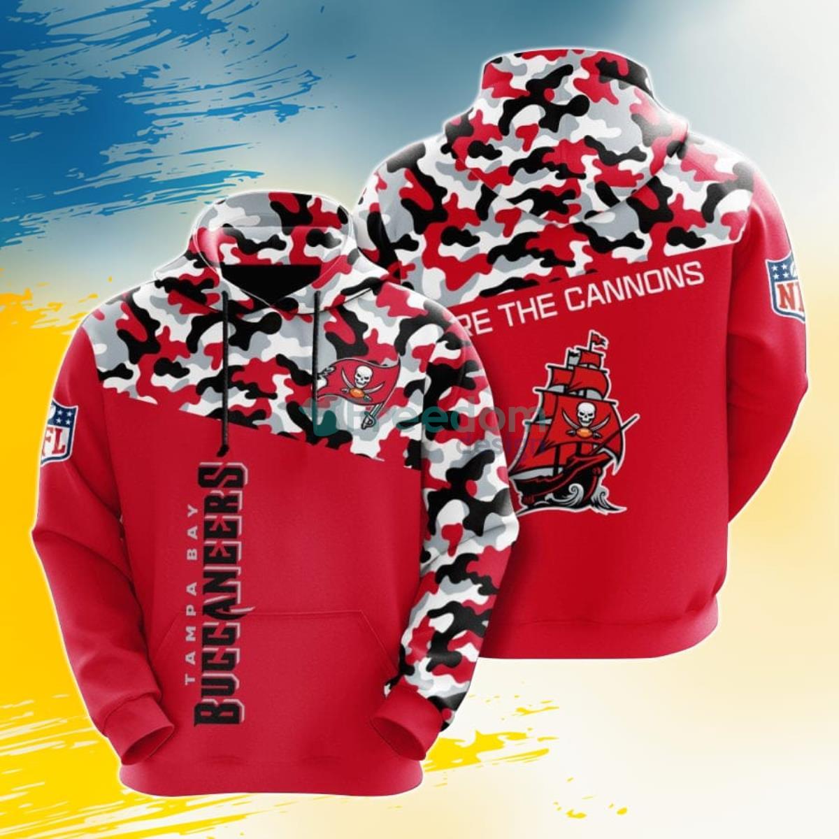 NFL Tampa Bay Buccaneers Red Pewter Camo 3D Pullover Hoodie For Fans Product Photo 1