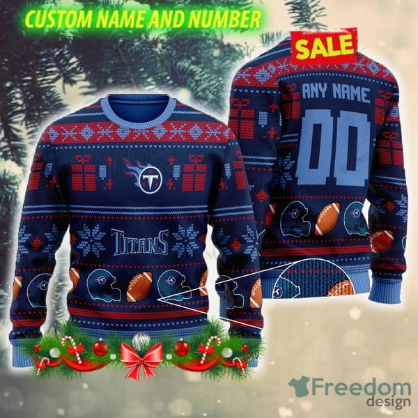 Titans Nfl Custom Name Number Ugly Christmas Sweater - Shibtee Clothing