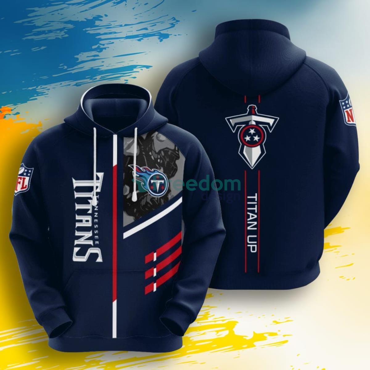 NFL Tennessee Titans Titan Up 3D Pullover Hoodie For Fans Product Photo 1