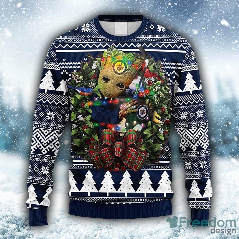 Custom Name NHL Winnipeg Jets Ugly Christmas Sweater Perfect for