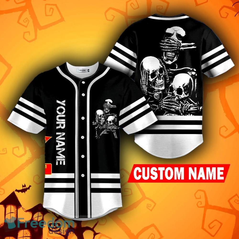 Black Skull Jagermeister Baseball Jersey