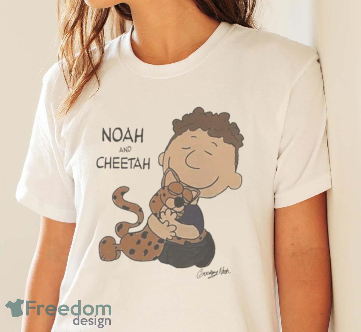 Noah And Cheetah Friendship T Shirt - White Ladies T-Shirt