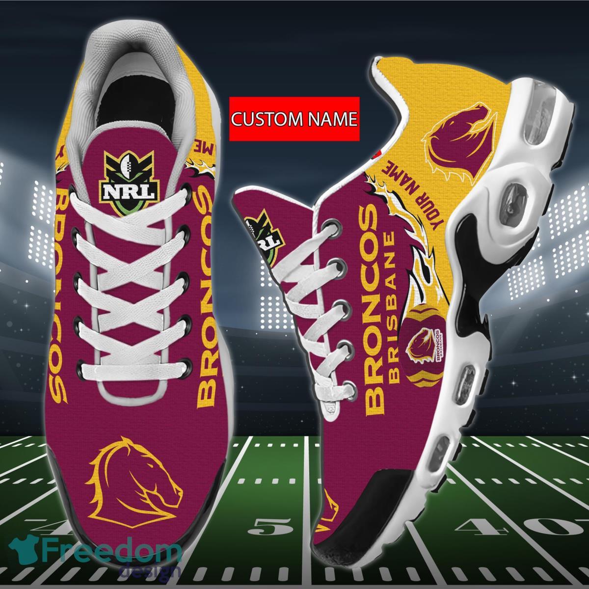 NRL Brisbane Broncos Air Cushion Sport Shoes Custom Name Product Photo 1