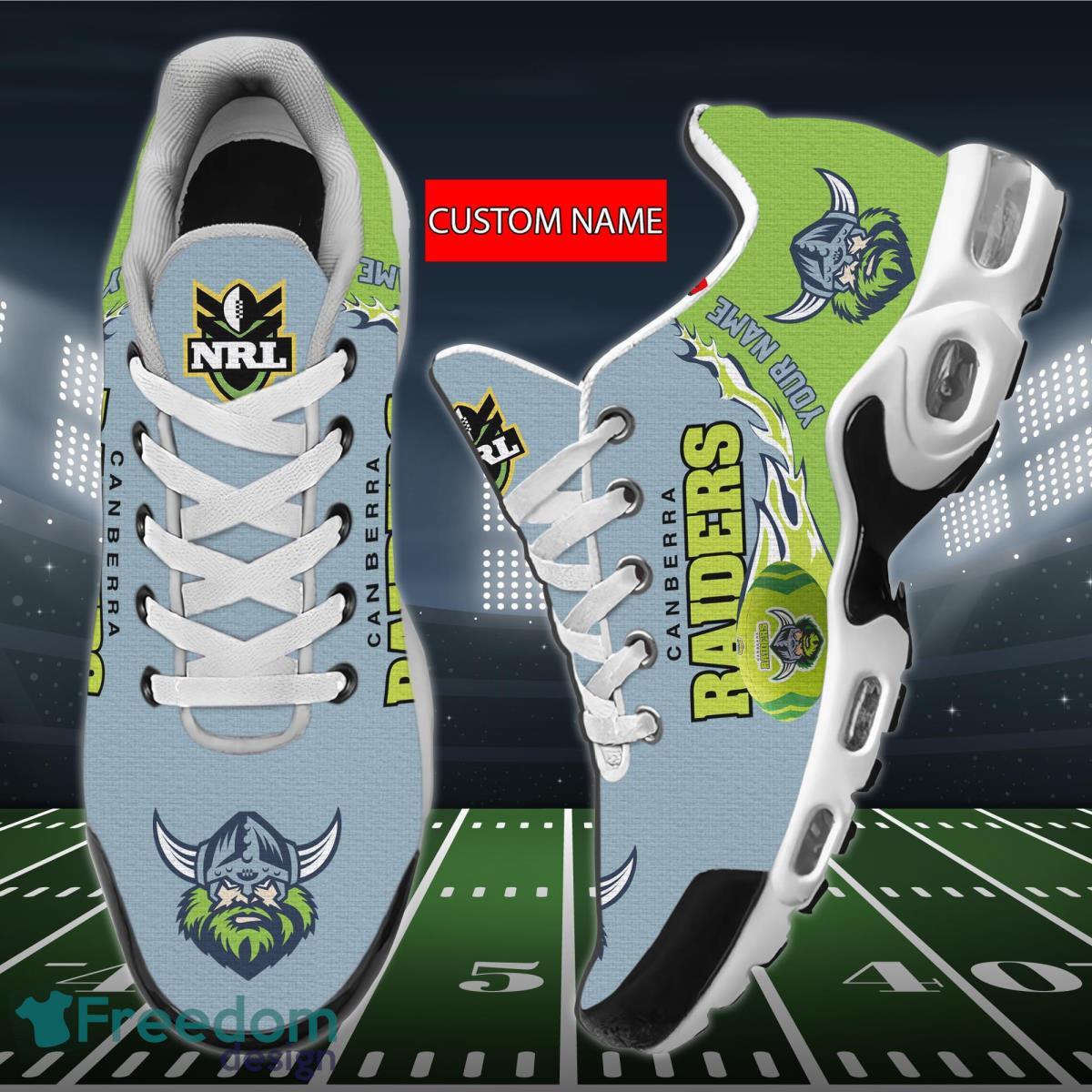 NRL Canberra Raiders Air Cushion Sport Shoes Custom Name Product Photo 1