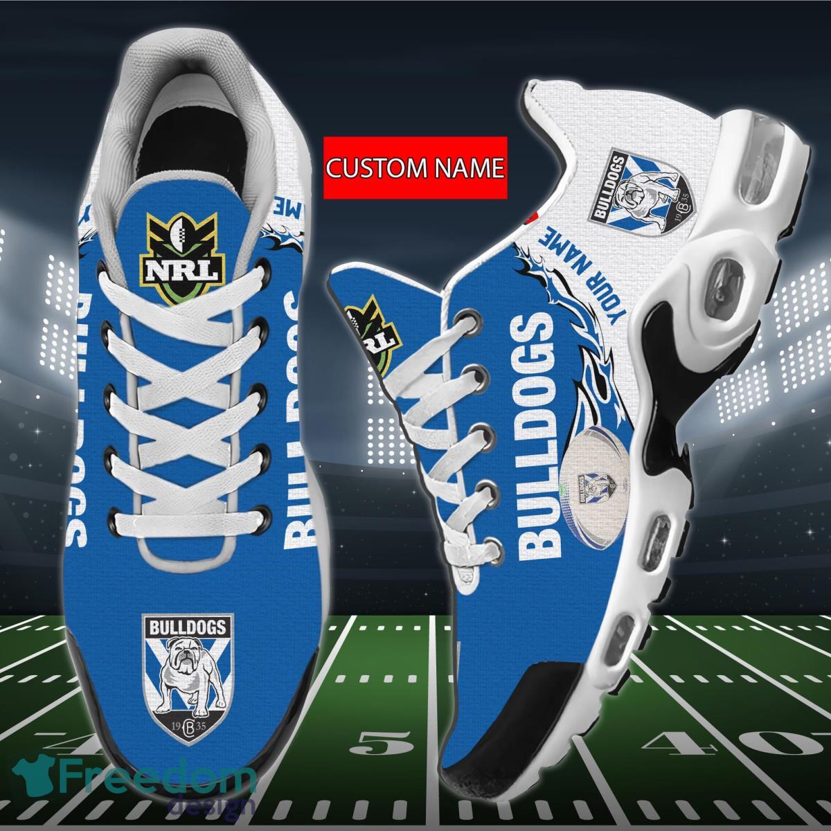 NRL Canterbury-Bankstown Bulldogs Air Cushion Sport Shoes Custom Name Product Photo 1