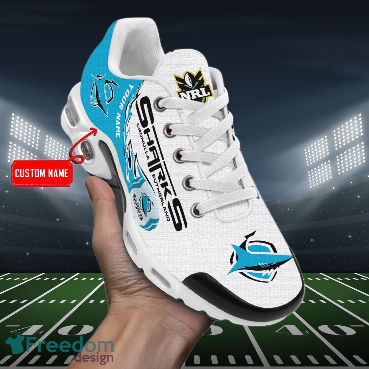 NRL Cronulla-Sutherland Sharks Air Cushion Sport Shoes Custom Name Product Photo 2