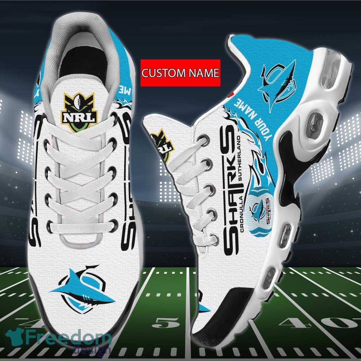 NRL Cronulla-Sutherland Sharks Air Cushion Sport Shoes Custom Name Product Photo 1