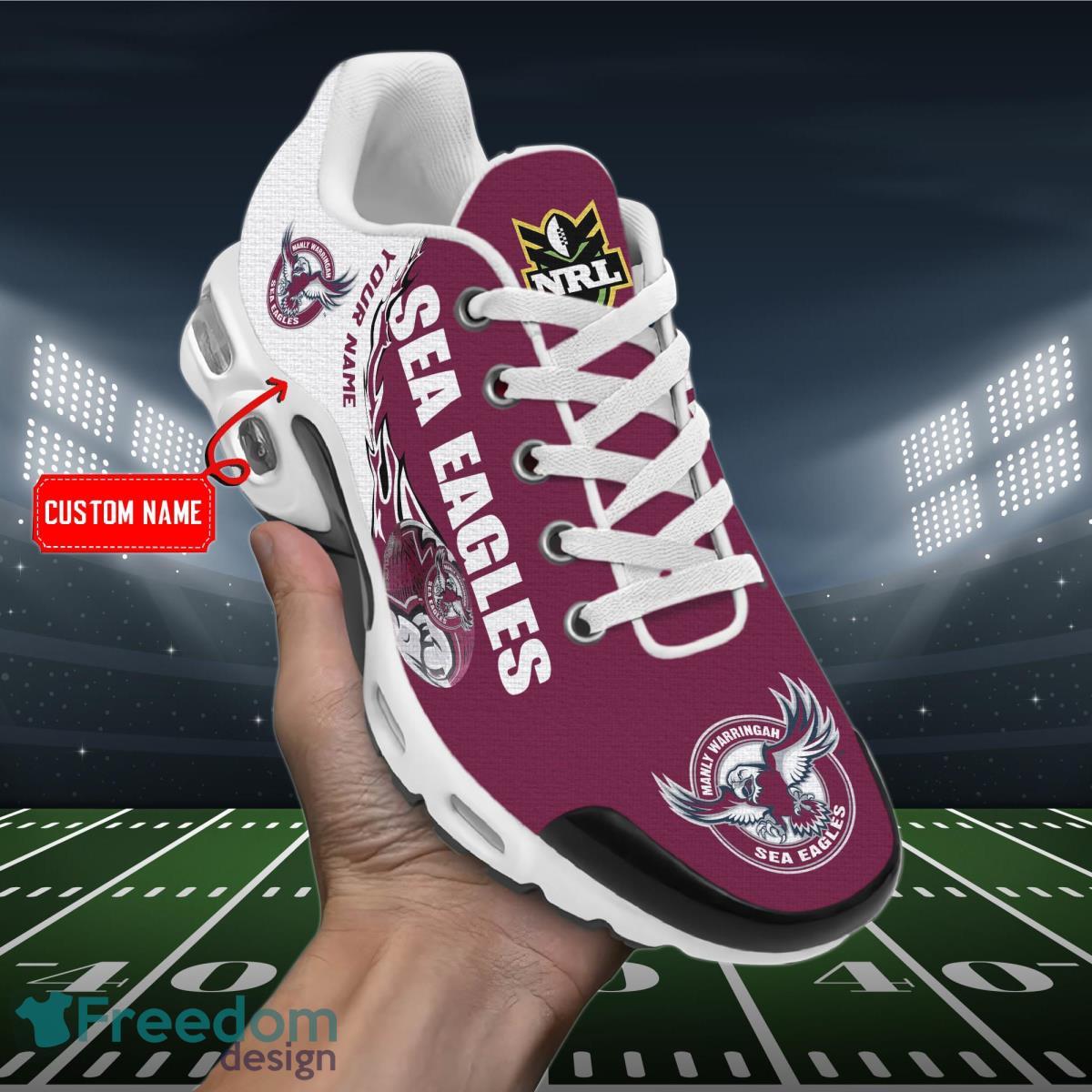 NRL Manly Warringah Sea Eagles Air Cushion Sport Shoes Custom Name Product Photo 2