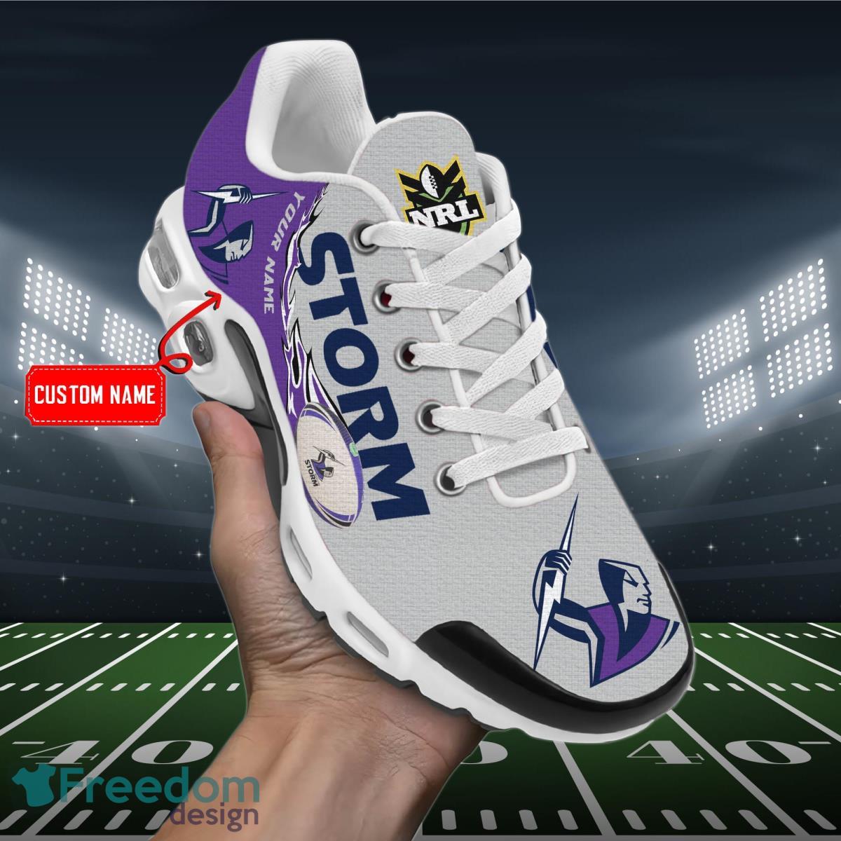 NRL Melbourne Storm Air Cushion Sport Shoes Custom Name Product Photo 2